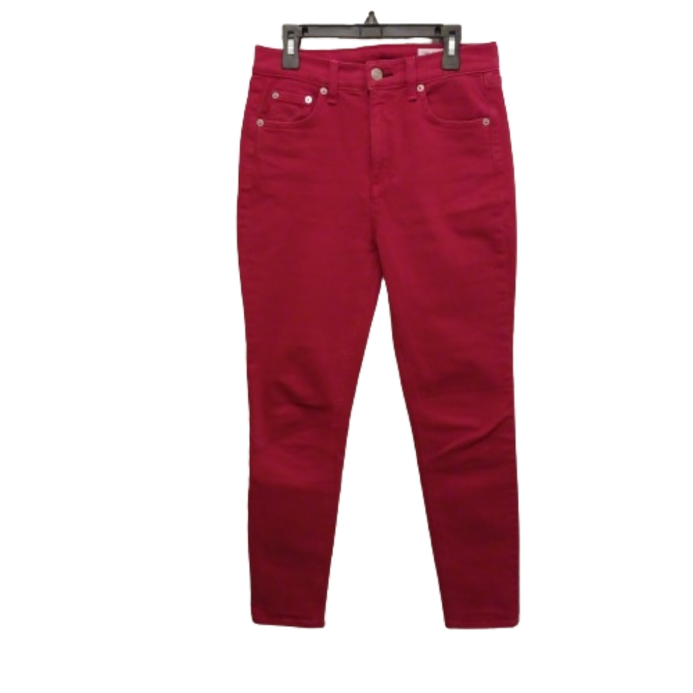 Rag and Bone High Rise Skinny Jeans Women's Size 24 Bull Red Made in USA